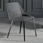 Modern chair in fabric and triangle legs made in Italy, Oriella Viadurini