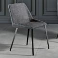Modern chair in fabric and triangle legs made in Italy, Oriella