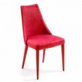 Modern Chair for dining room made with red technofibre, Almira