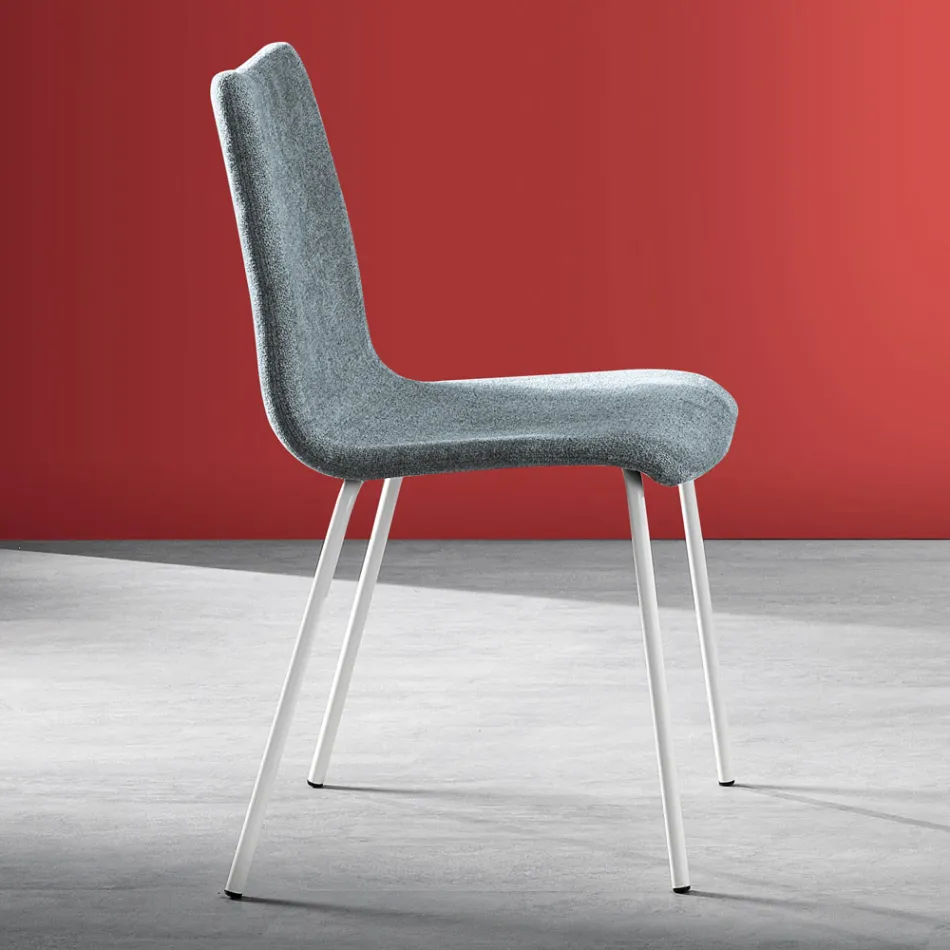 Monocoque Chair in Fabric of Different Finishes Made in Italy - Morgana Viadurini