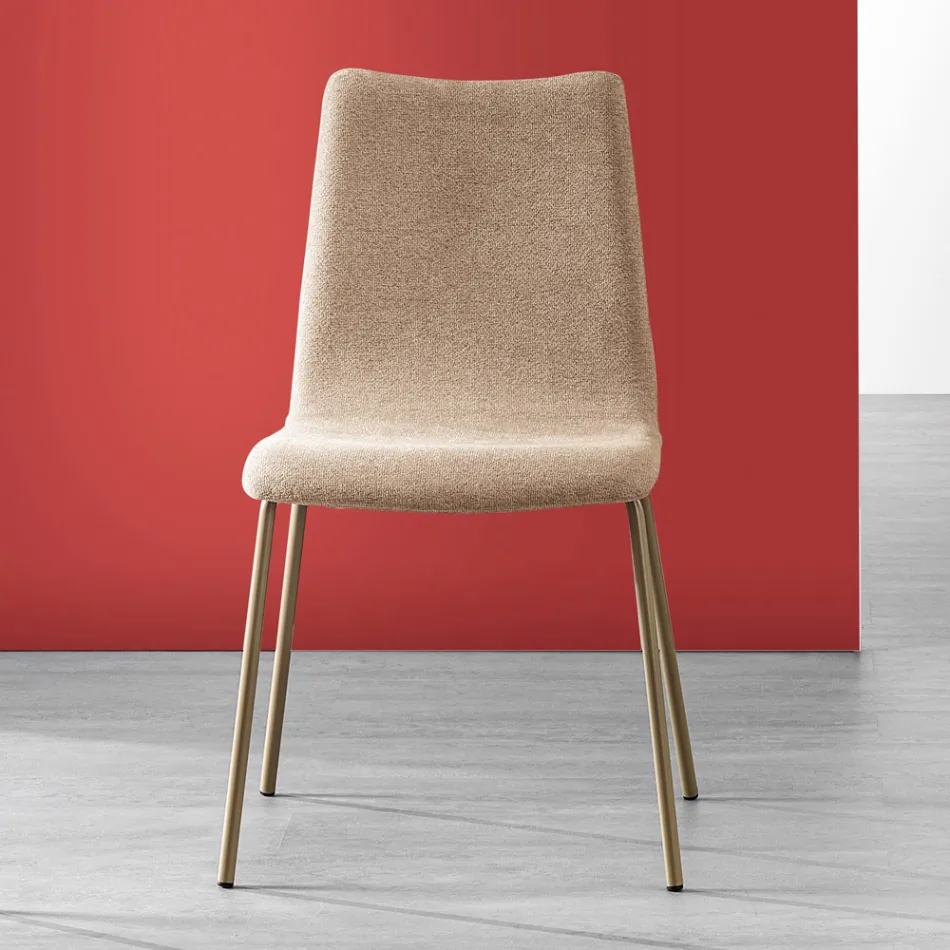 Monocoque Chair in Fabric of Different Finishes Made in Italy - Morgana Viadurini
