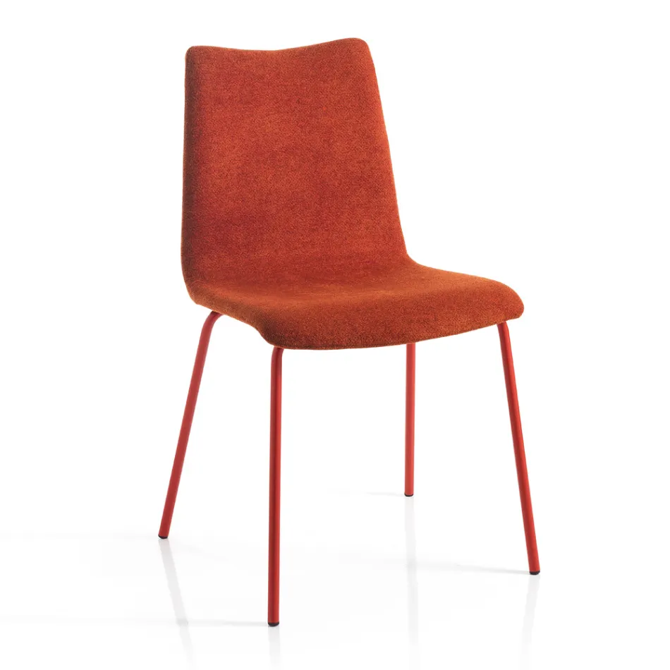 Monocoque Chair in Fabric of Different Finishes Made in Italy - Morgana Viadurini