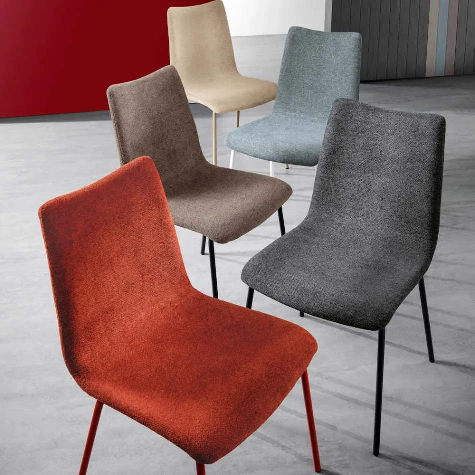 Monocoque Chair in Fabric of Different Finishes Made in Italy - Morgana Viadurini