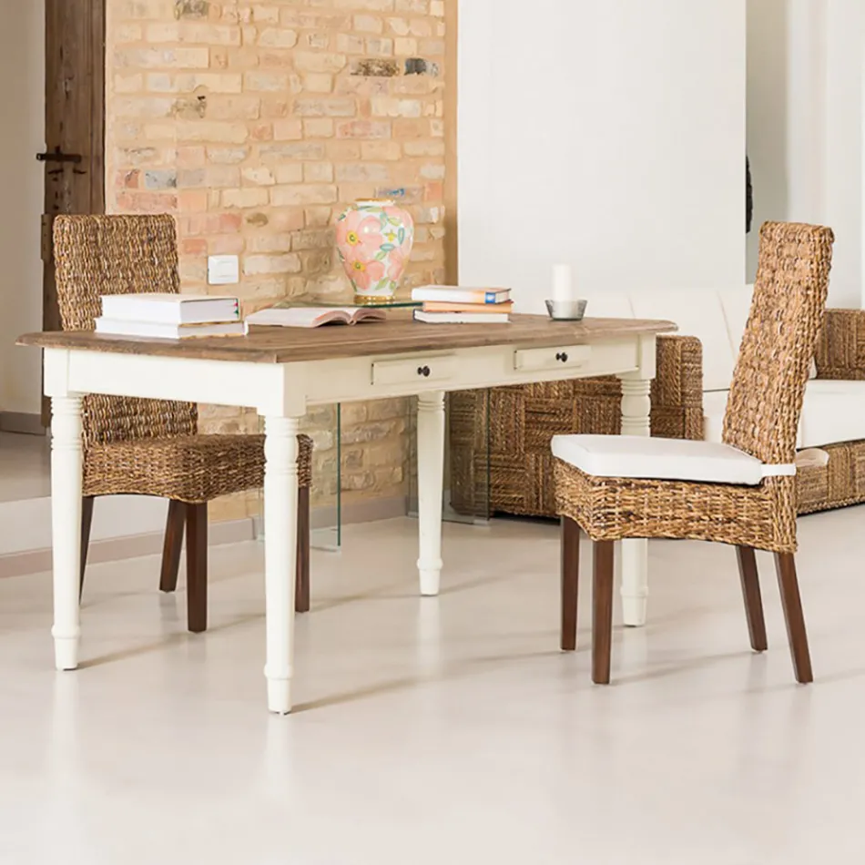 Outdoor Chair in Banana Weaving with Seat Cushion - Safari Viadurini