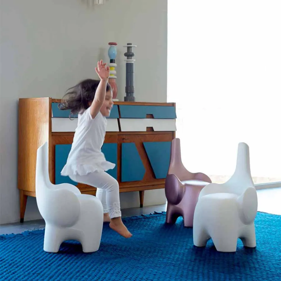Modern Design Elephant Chair for Children, 4 Colored Pieces - Tino by Myyour Viadurini