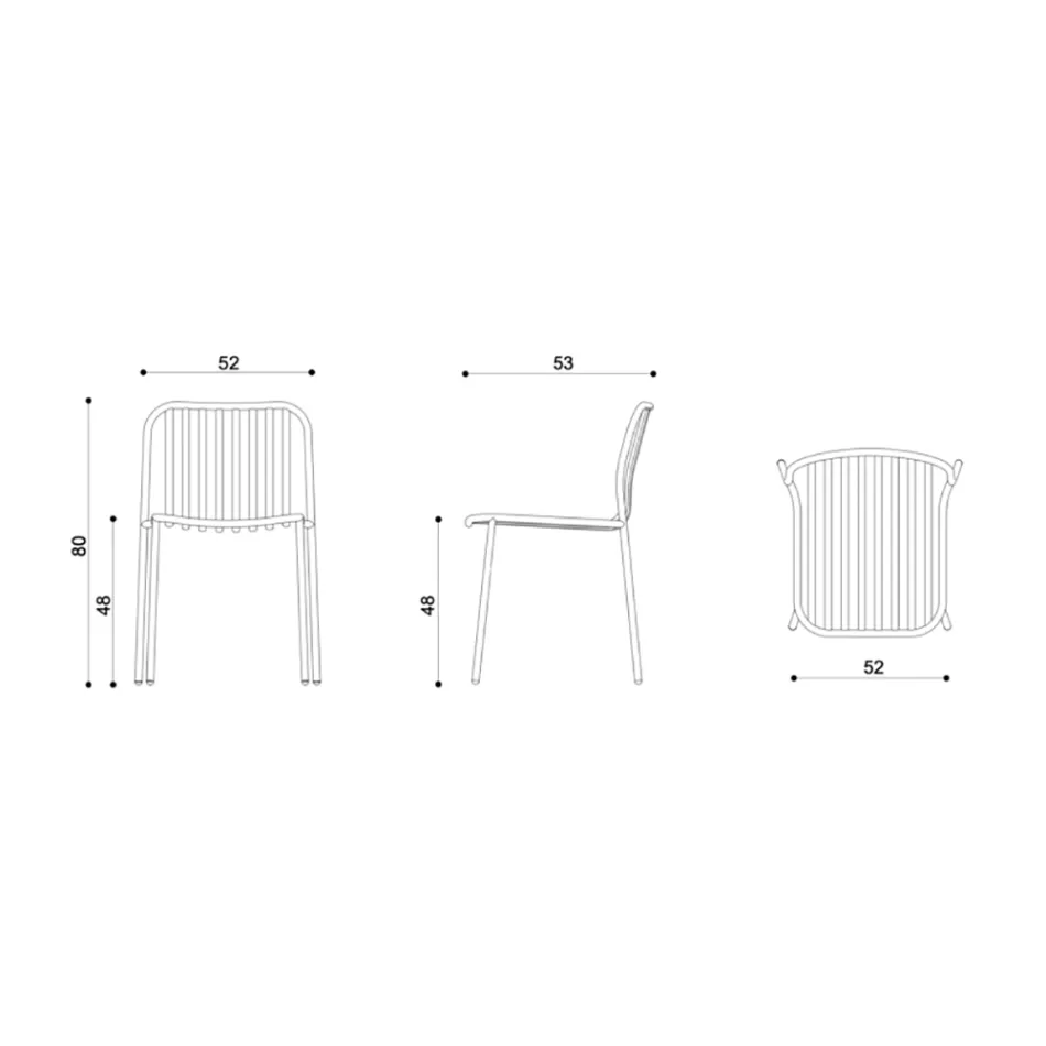 Stackable Metal Chair for Outdoor Made in Italy 2 Pieces - Simply Viadurini