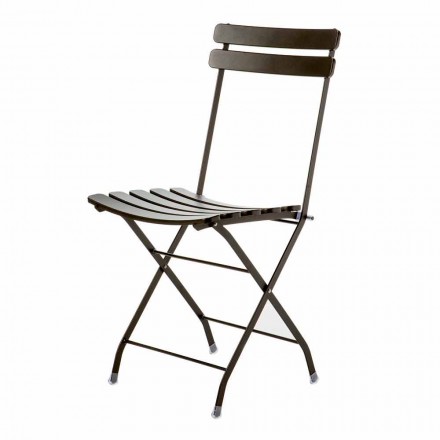 Made in Italy Painted Metal Folding Outdoor Chair, 4 Pieces - Lori Viadurini