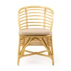 Chair for the Garden in Natural Rattan with Cushion Included - Torvi Viadurini