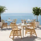 Chair for the Garden in Natural Rattan with Cushion Included - Torvi Viadurini