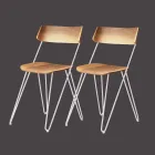 Handcrafted Dining Room Chair in Wood and Steel Made in Italy - Valencia Viadurini