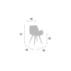 Dining Room Chair with Modern Design in Leather Made in Italy - Simba Viadurini
