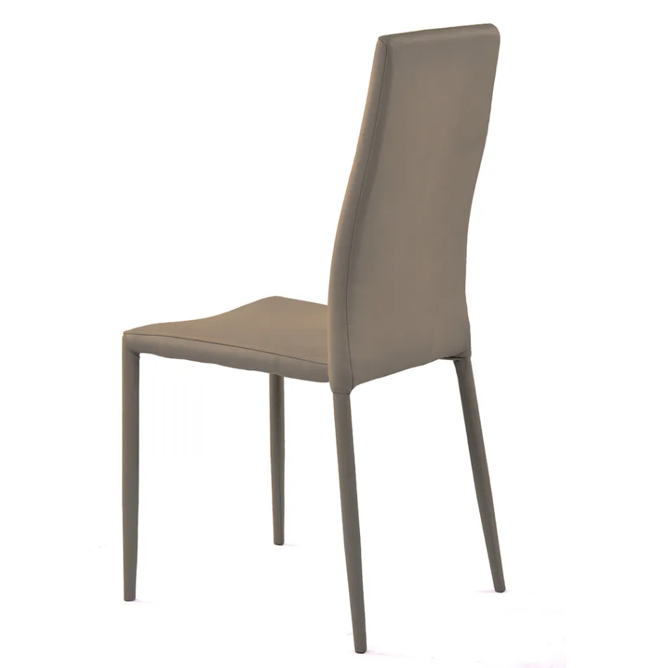 4-Piece Synthetic Leather Stackable Dining Room Chair - Siberia Viadurini