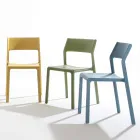 Stackable Dining Room Chair in Colored Polypropylene, 4 Pieces - Abelia Viadurini