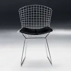 Dining Room Chair in Chromed Steel and Leather Made in Italy - Beniamino Viadurini