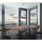 Dining Room Chair in Aged Effect Leather 2 Pieces - Garbina Viadurini