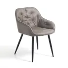 Dining Room Chair in Aged Effect Leather 2 Pieces - Garbina Viadurini