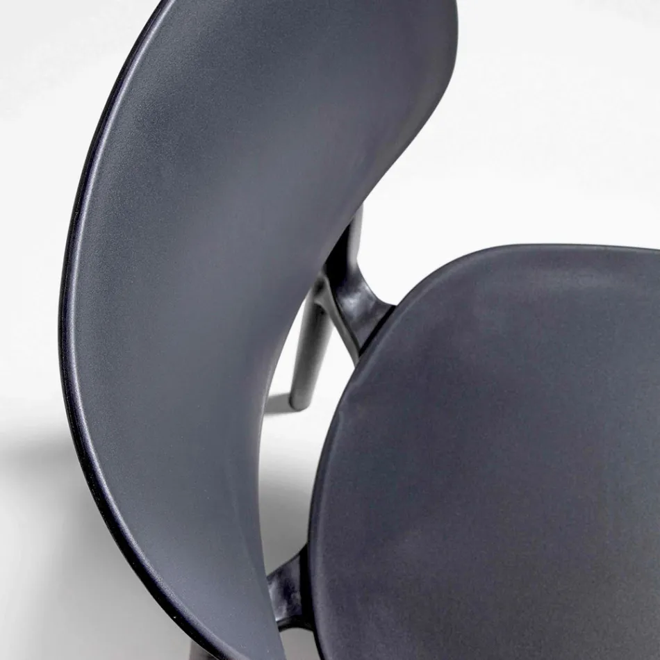 Stackable Polypropylene Dining Room Chair, 4 Pieces - Zagreb Viadurini