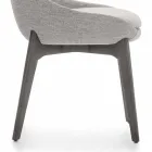 Fabric Dining Room Chair with Wooden Base Made in Italy - Coconut Viadurini