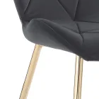 Dining Room Chair in Fabric and Golden Metal 4 Pieces - Smeralda Viadurini