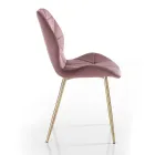 Dining Room Chair in Fabric and Golden Metal 4 Pieces - Smeralda Viadurini