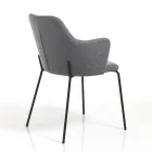 Dining Room Chair in Fabric and Matt Black Metal 2 Pieces - Corinna Viadurini