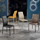 Modern eco-leather dining room chair made in Italy, Luigina Viadurini