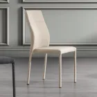 Modern eco-leather dining room chair made in Italy, Luigina Viadurini