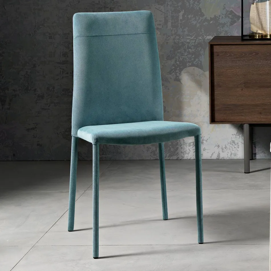 Modern fabric dining room chair made in Italy, Porzia Viadurini