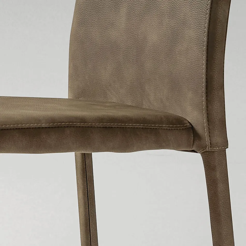 Dining Room Chair Upholstered in Eco-Leather Made in Italy, 2 Pieces - Belgian Viadurini