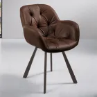 Dining Room Chair in Ecoleather Metal Structure 2 Pieces - Delpiero Viadurini