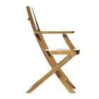 Outdoor Folding Chair in Acacia Wood and Textilene - Perfect Viadurini
