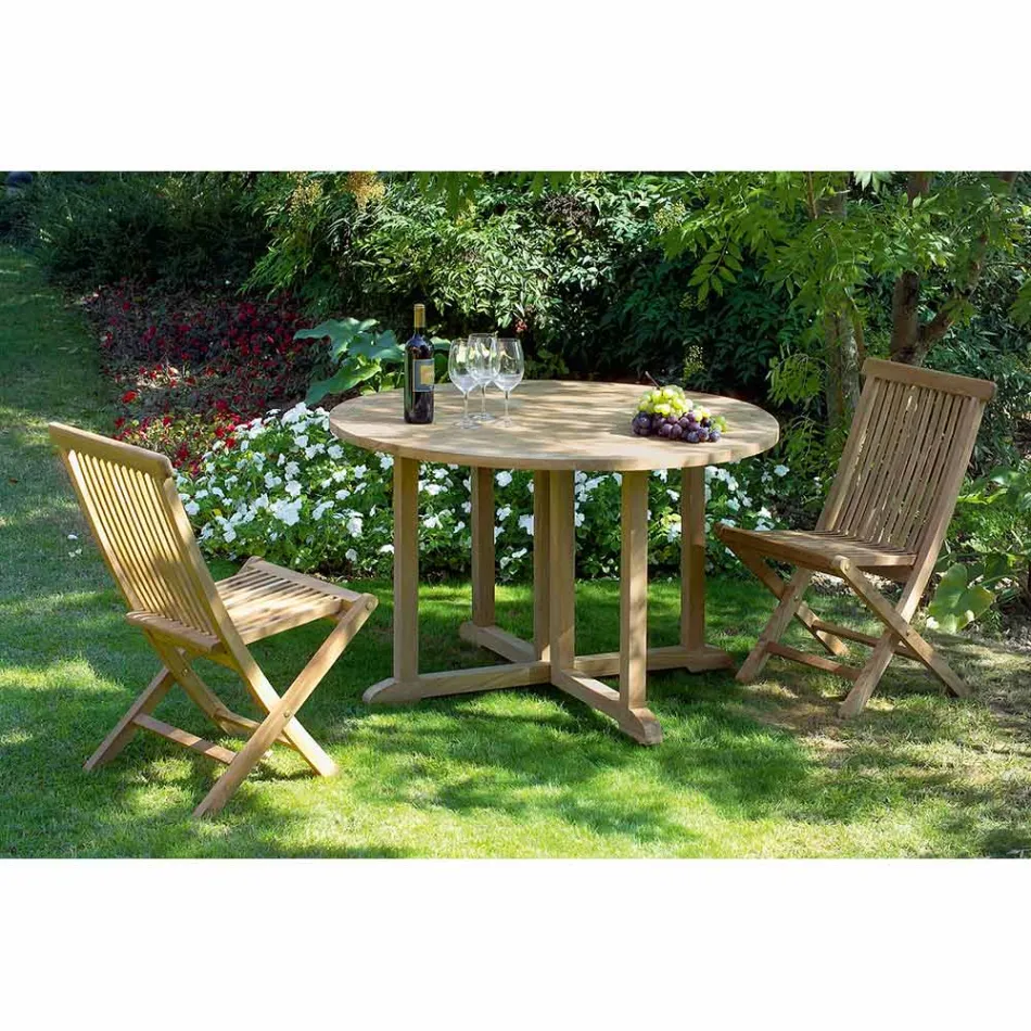 Folding Garden Chair in Natural Teak - Yggdrasil Viadurini