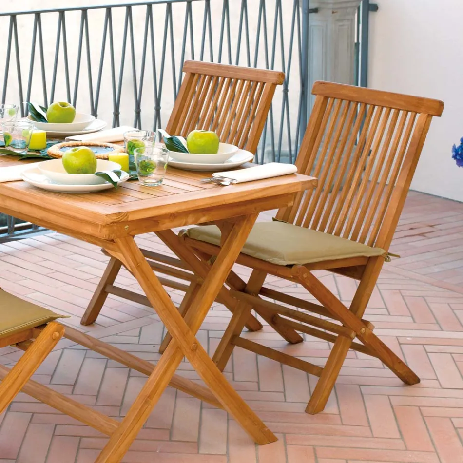 Folding Garden Chair Made of Teak - Bright Viadurini