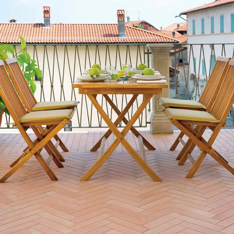 Folding Garden Chair Made of Teak - Bright Viadurini