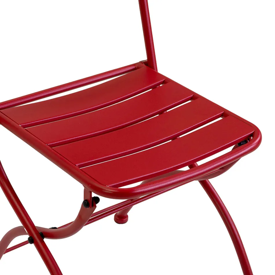 Folding Garden Chair Made Entirely of Metal - Ribbon Viadurini