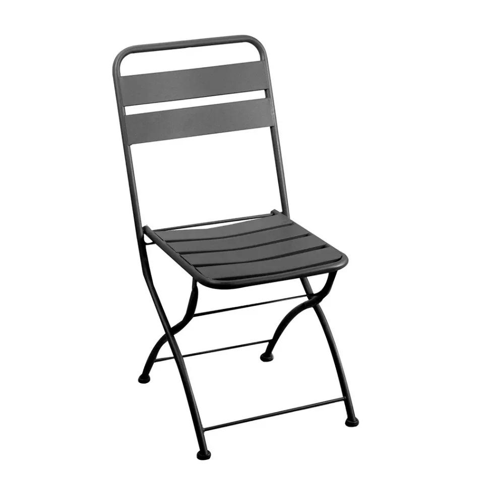 Folding Garden Chair Made Entirely of Metal - Ribbon Viadurini