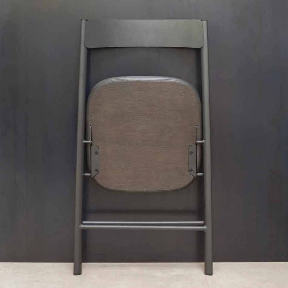 Folding Chair in Metal and Oak Wood 2 Pieces Made in Italy - Roberta Viadurini