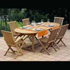 Outdoor Folding Chair in Teak with Armrests – Yggdrasil Viadurini
