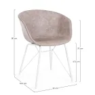 Chair Armchair in White or Black Steel and Vintage Ecoleather - Gongo Viadurini