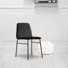 Fine Fabric Chair with Metal Base Made in Italy, 2 Pieces - Molde Viadurini