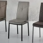 2 Piece Upholstered Hammered Faux Leather Dining Room Chair - Robocop Viadurini