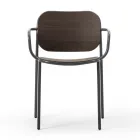 Dining Room Chair in Wood and Metal Made in Italy 2 Pieces - Saffia Viadurini