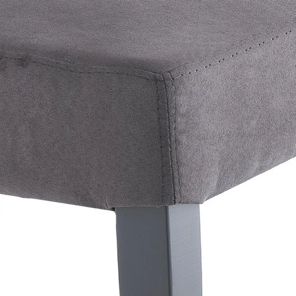 Dining Room Chair in Microfiber and Wood Made in Italy 2 Pieces - Simonella Viadurini