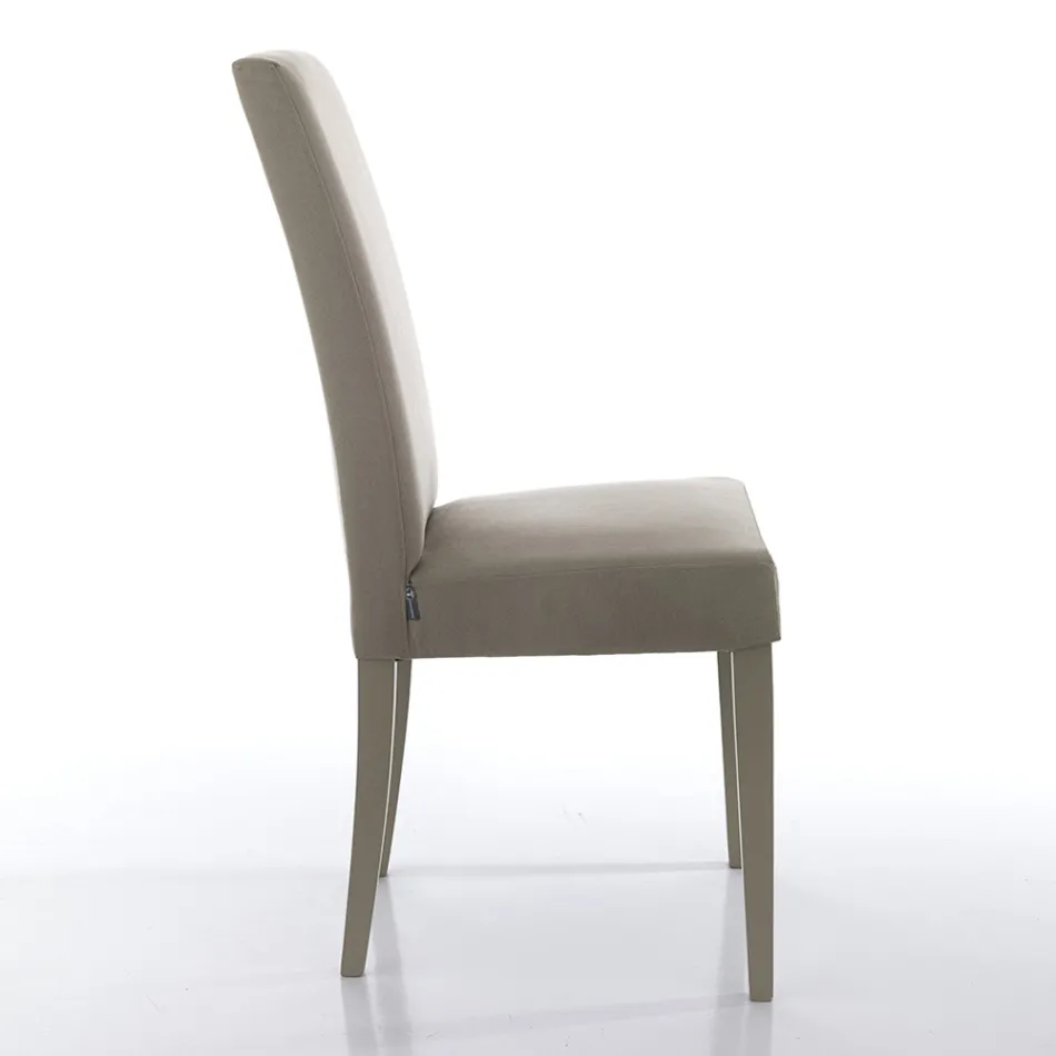 Dining Room Chair in Microfiber and Wood Made in Italy 2 Pieces - Simonella Viadurini