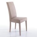 Dining Chair in Microfibre and Wood Made in Italy 2 Pieces - Simonella