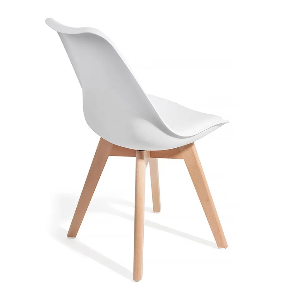 Dining Room Chair in Polypropylene and Synthetic Leather 4 Pieces - Chira Viadurini