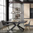 Dining Room Chair in Polypropylene and Synthetic Leather 4 Pieces - Chira Viadurini