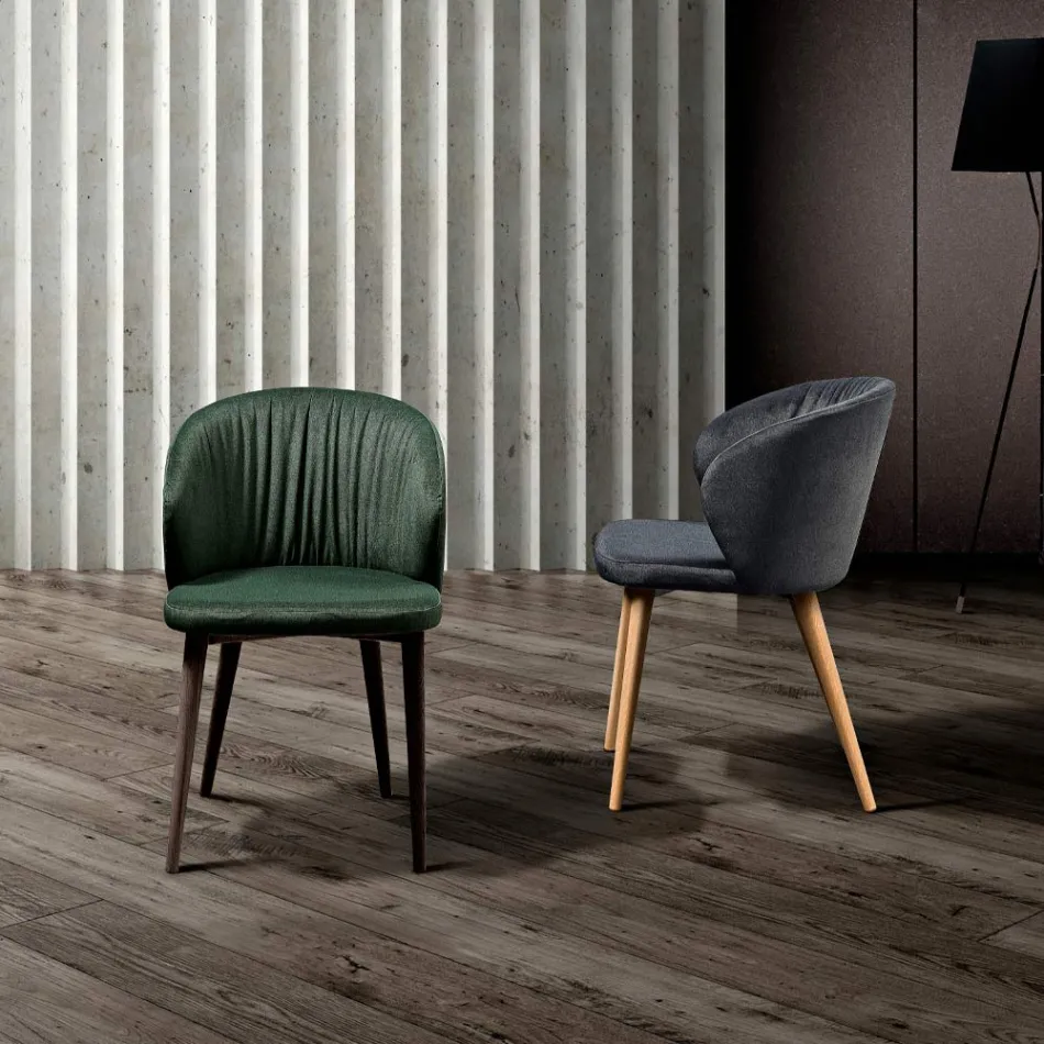 Dining Room Chair in Elegant Modern Design Fabric - Reginaldo Viadurini
