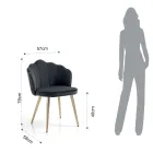 Dining Room Chair in Fabric and Metal Gold Finish 4 Pieces - Refined Viadurini