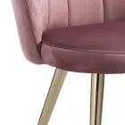 Dining Room Chair in Fabric and Metal Gold Finish 4 Pieces - Refined Viadurini